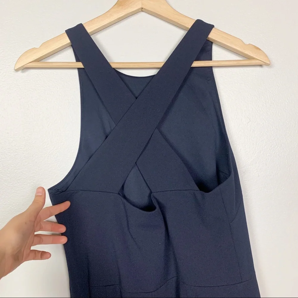 BHLDN Classy Navy Maxi Dress Criss Cross Straps 10 - Picture 9 of 14